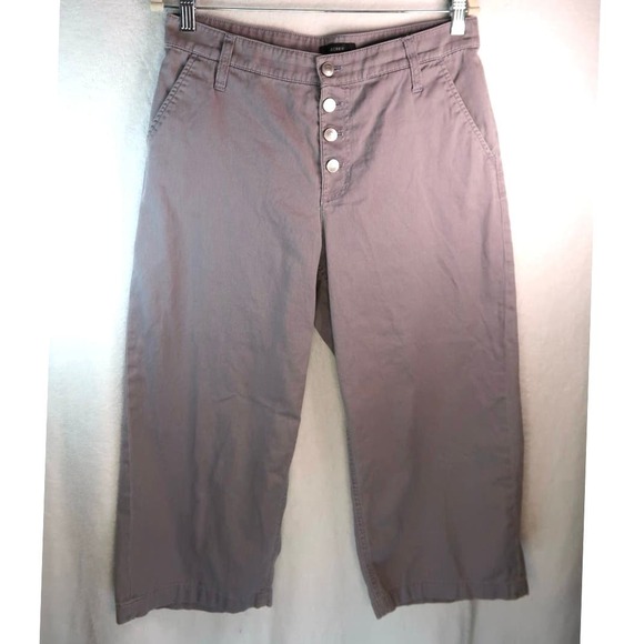 J. Crew Slate Purple Wide Leg Button Fly Cropped M2521 Trouser Pants Sz 8 - Picture 3 of 8